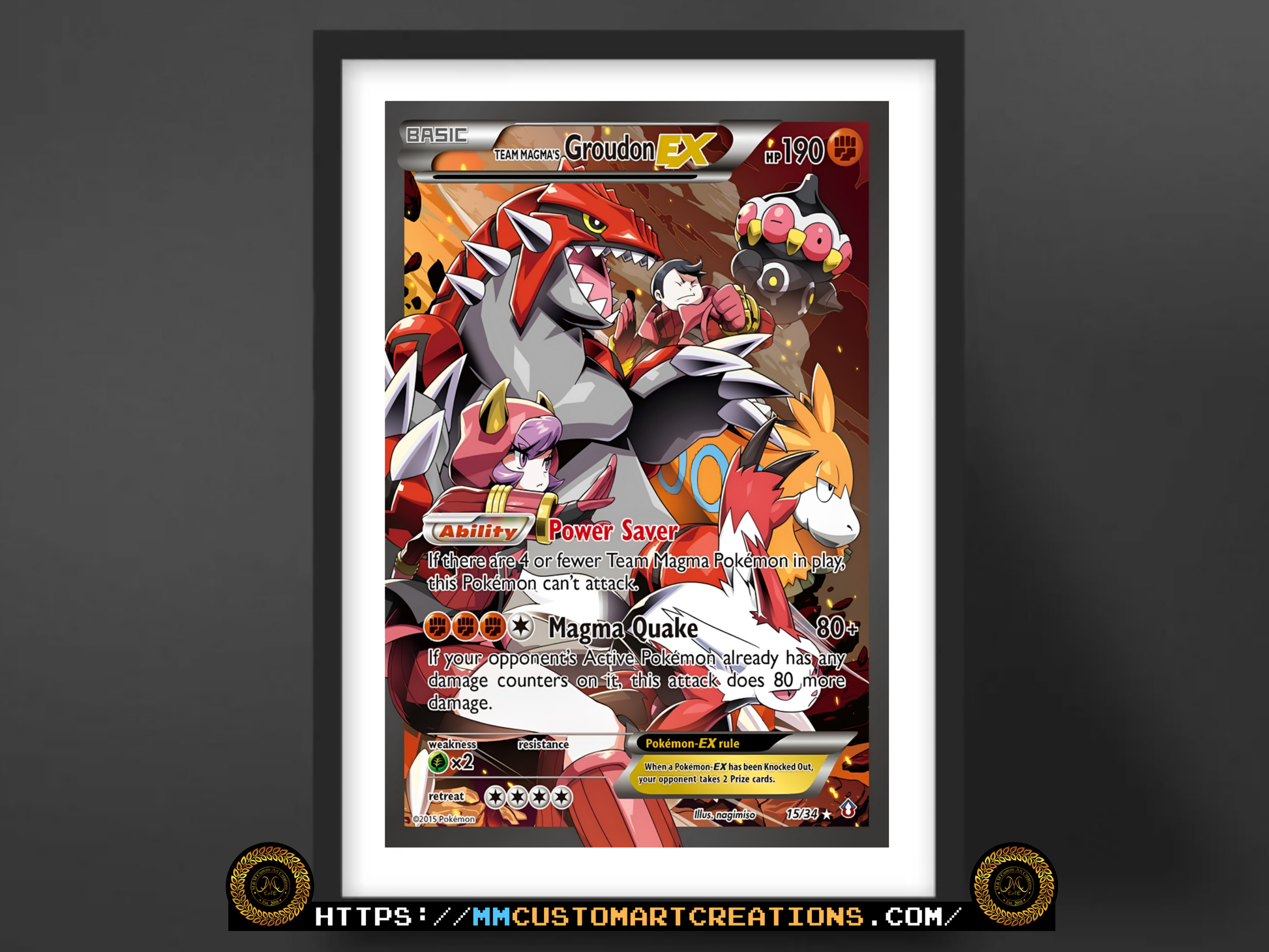 Team Magma's Groudon EX #15 Double Crisis (DCR) Poster Print - Availab M&M Custom Art Creations and Collectibles Team Magma's Groudon EX #15 Double Crisis (DCR) Poster Print - Availab M&M Custom Art Creations and Collectibles