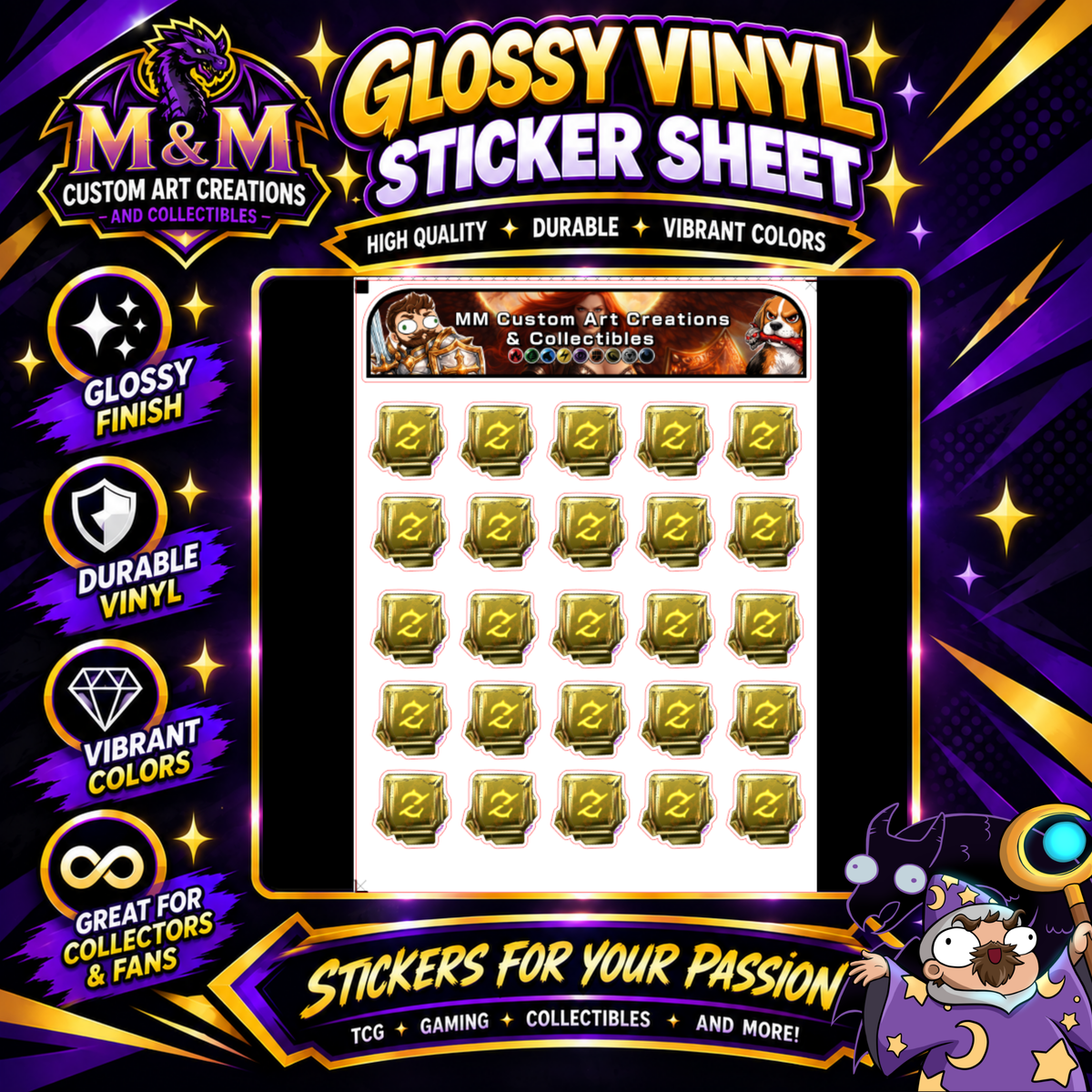 GunBreaker SoulStone from Final Fantasy Glossy Vinyl Sticker SHEETS