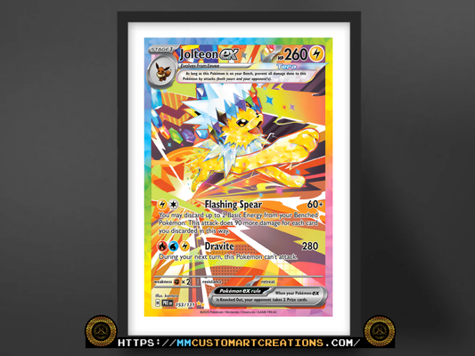 Jolteon ex #153 Secret Illustration Rare Prismatic Evolutions (PRE) Poster Print - Available in Two Sizes