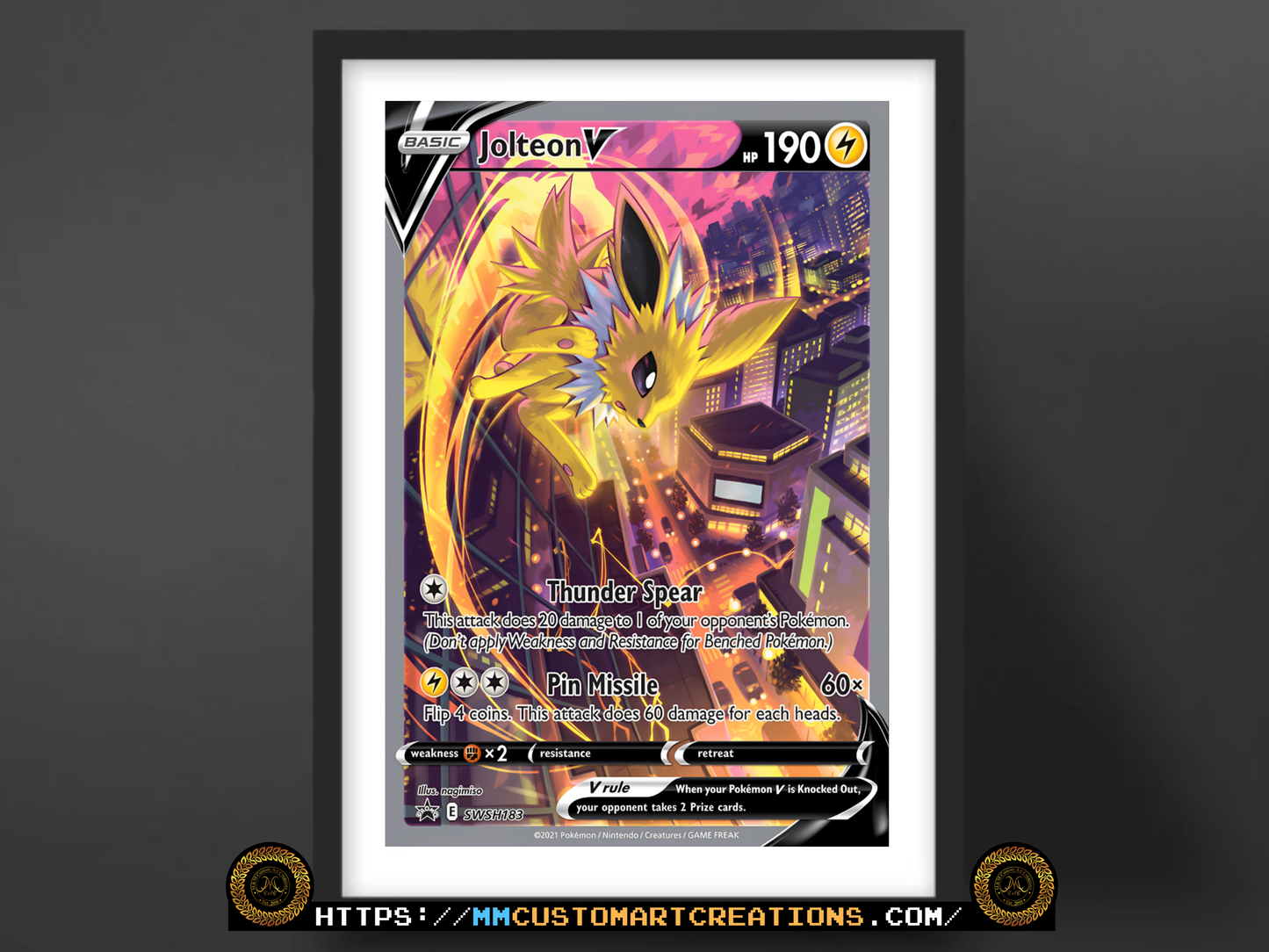Jolteon V #SWSH183 Sword & Shield Promo Poster Print - Available in Two Sizes