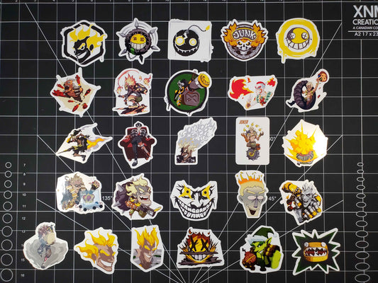 Overwatch 2 Junkrat Hero Spray's Sticker Set | 26 High Quality Glossy Vinyls