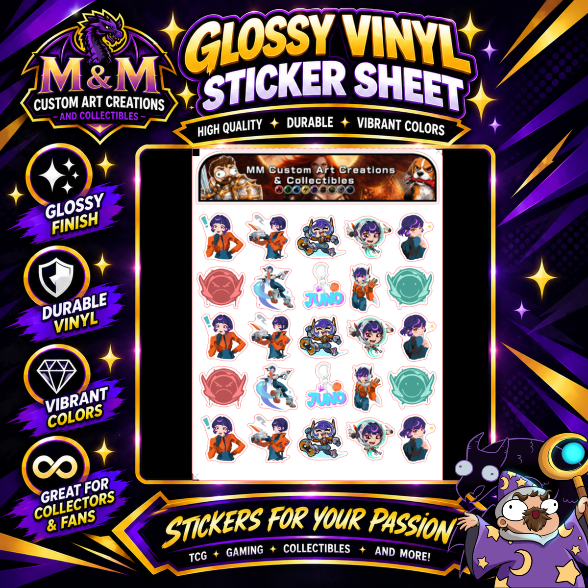 Juno from Overwatch 2 Glossy Vinyl Sticker SHEETS