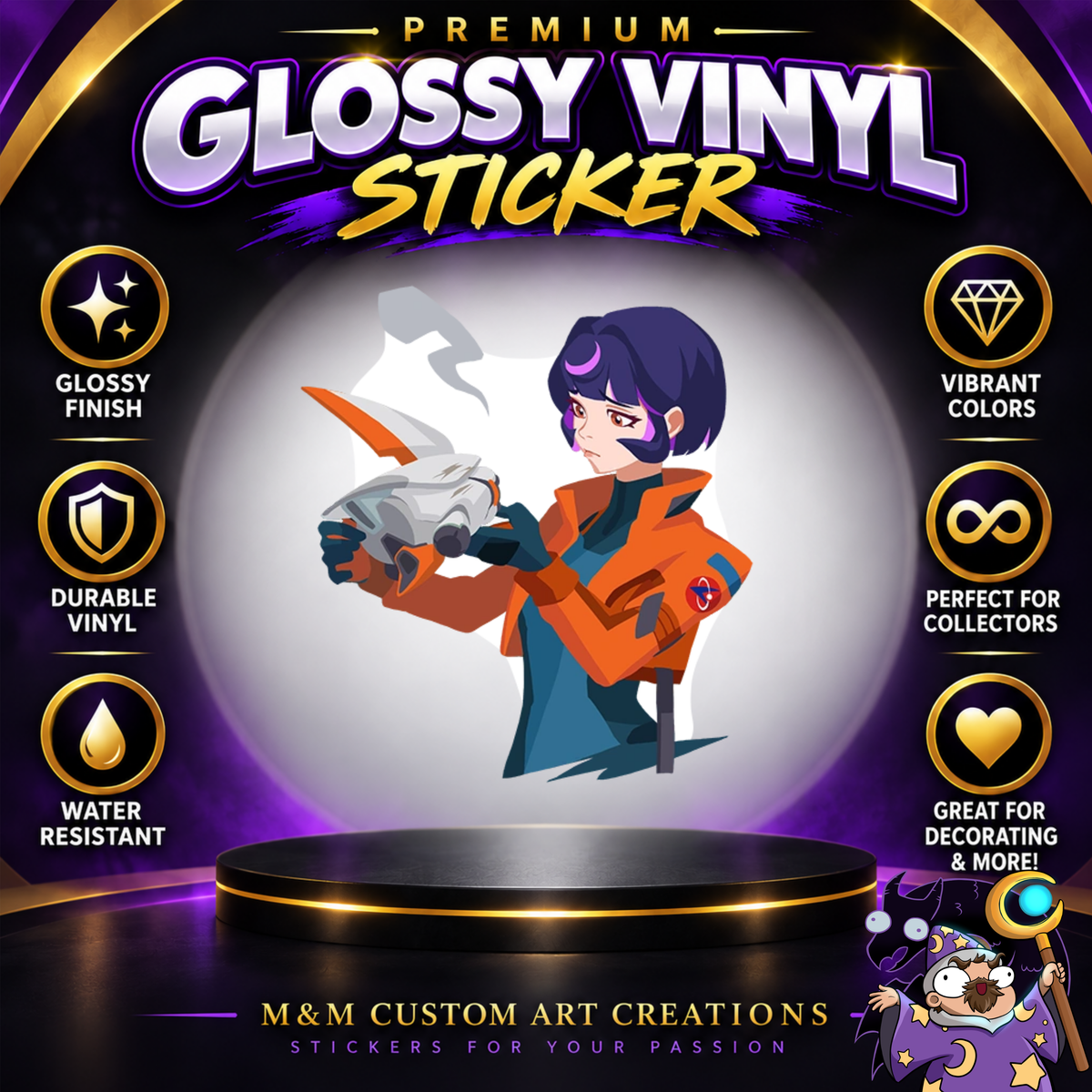 Juno from Overwatch 2 Glossy Vinyl Sticker SHEETS