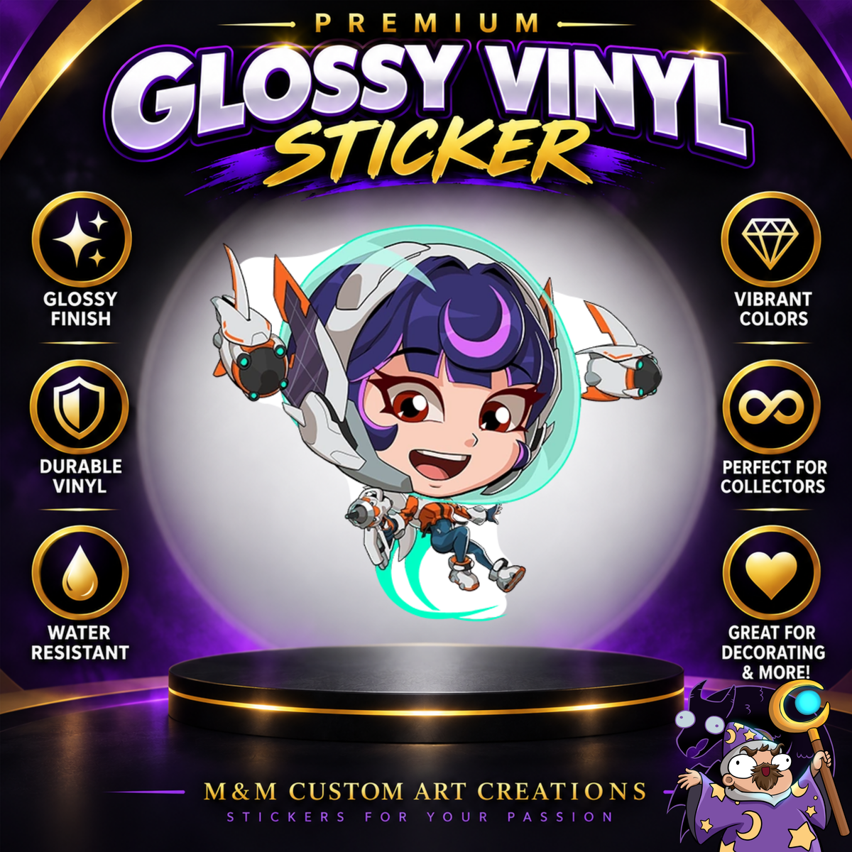 Juno from Overwatch 2 Glossy Vinyl Sticker SHEETS
