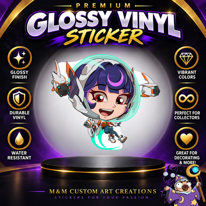 Juno from Overwatch 2 Glossy Vinyl Sticker SHEETS
