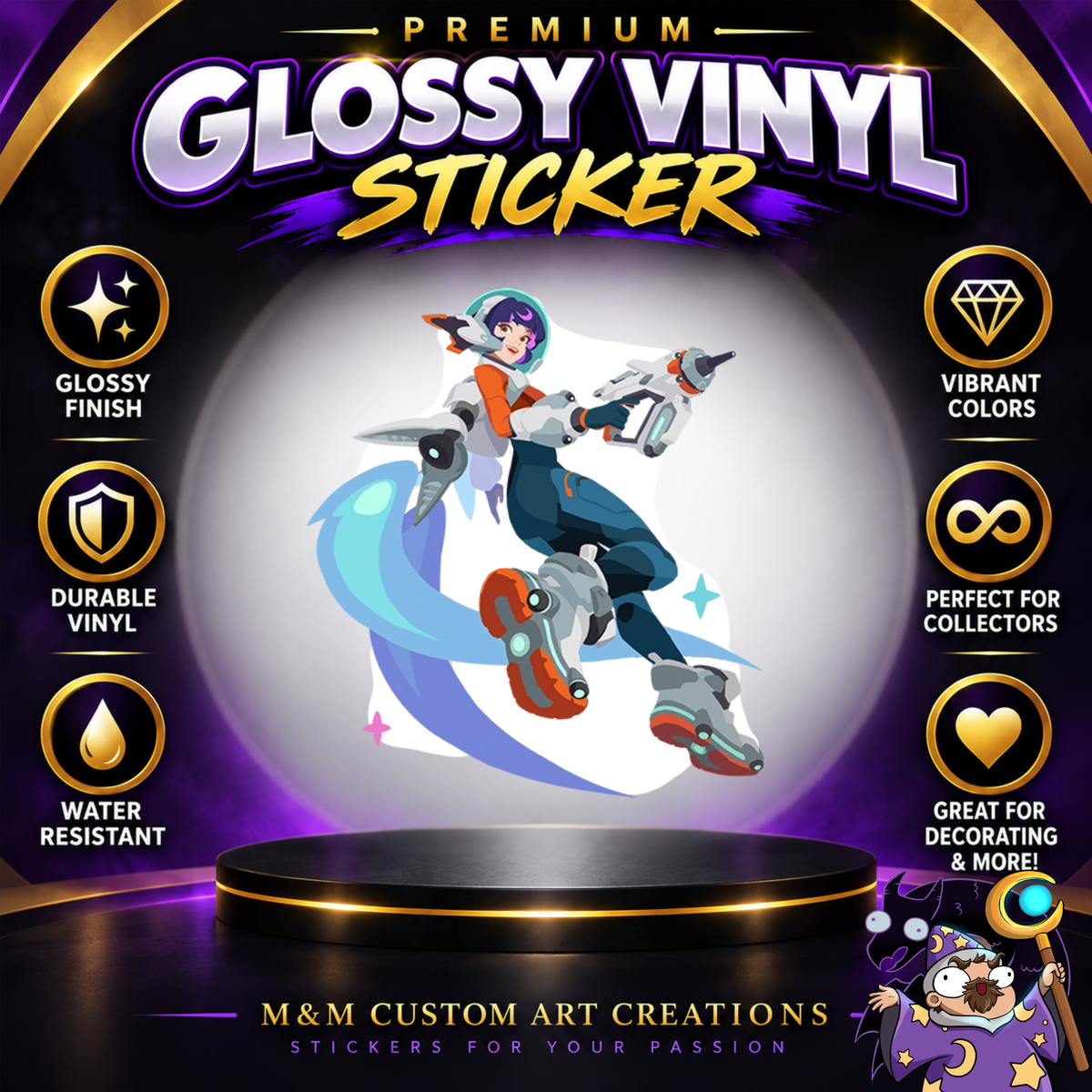 Juno from Overwatch 2 Glossy Vinyl Sticker SHEETS