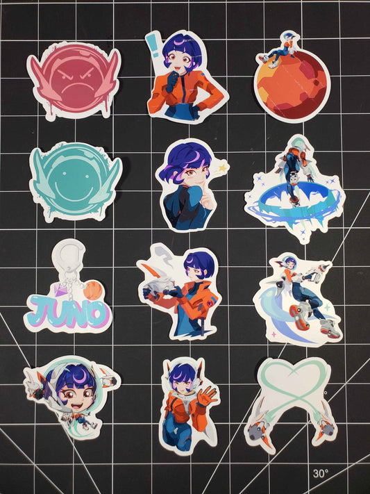 Overwatch 2 Juno Hero Sprays Sticker Set | 12 High Quality Glossy Vinyl Stickers