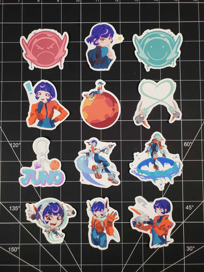 Overwatch 2 Juno Hero Sprays Sticker Set | 12 High Quality Glossy Vinyl Stickers