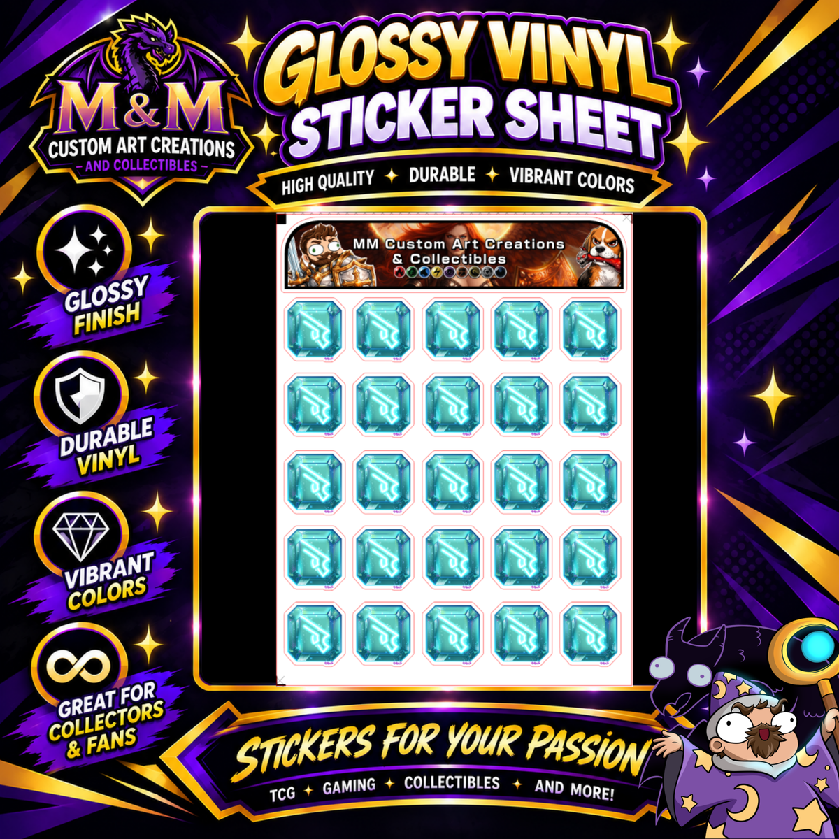 Machinist Soul Crystal from Final Fantasy Glossy Vinyl Sticker SHEETS