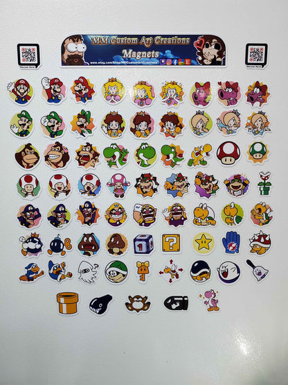 Mario Party Superstars Fridge Magnet Set | 68 Glossy Vinyl Collectible Magnets