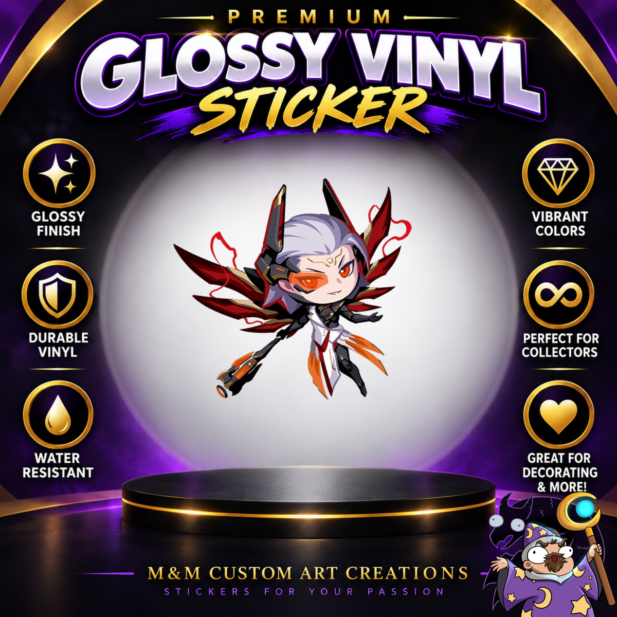Mercy from Overwatch 2 Glossy Vinyl Sticker SHEETS