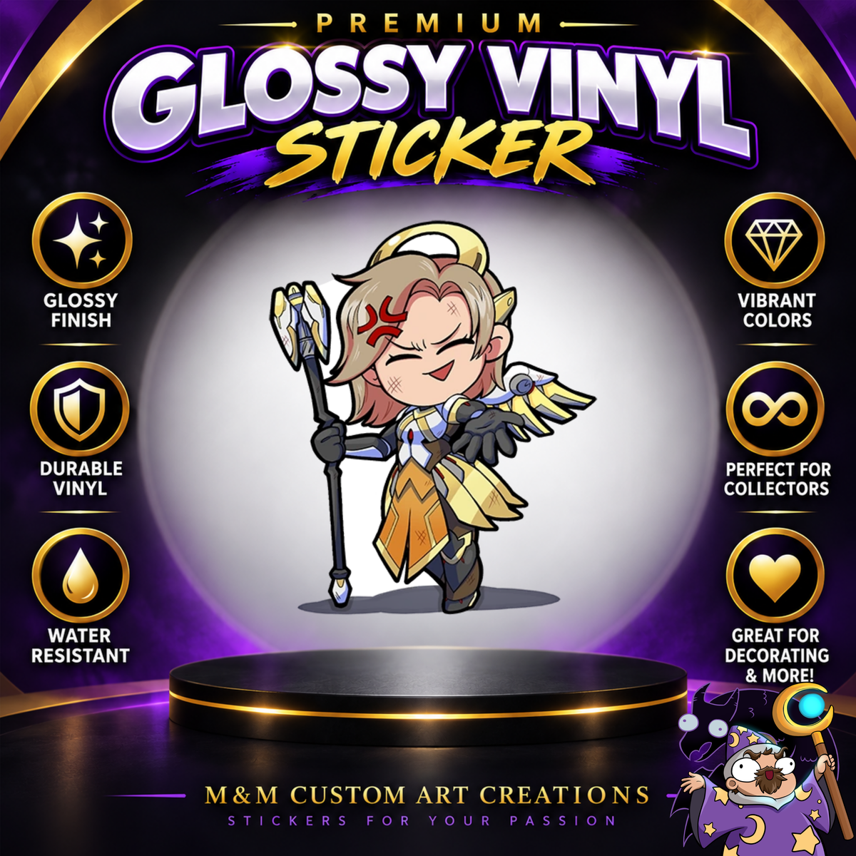 Mercy from Overwatch 2 Glossy Vinyl Sticker SHEETS