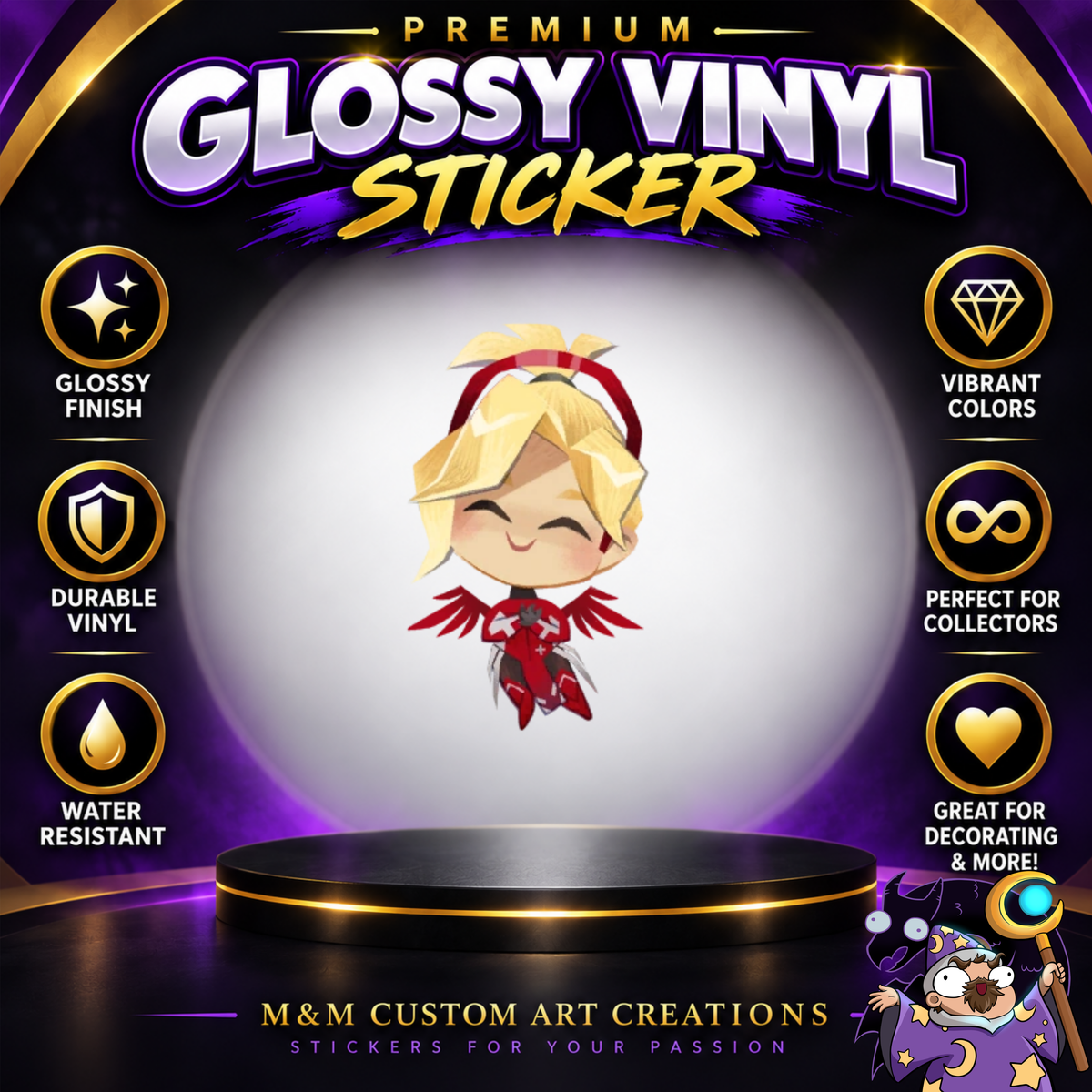 Mercy from Overwatch 2 Glossy Vinyl Sticker SHEETS