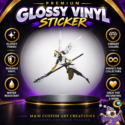 Mercy from Overwatch 2 Glossy Vinyl Sticker SHEETS