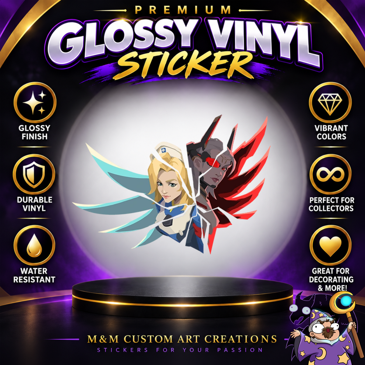 Mercy from Overwatch 2 Glossy Vinyl Sticker SHEETS