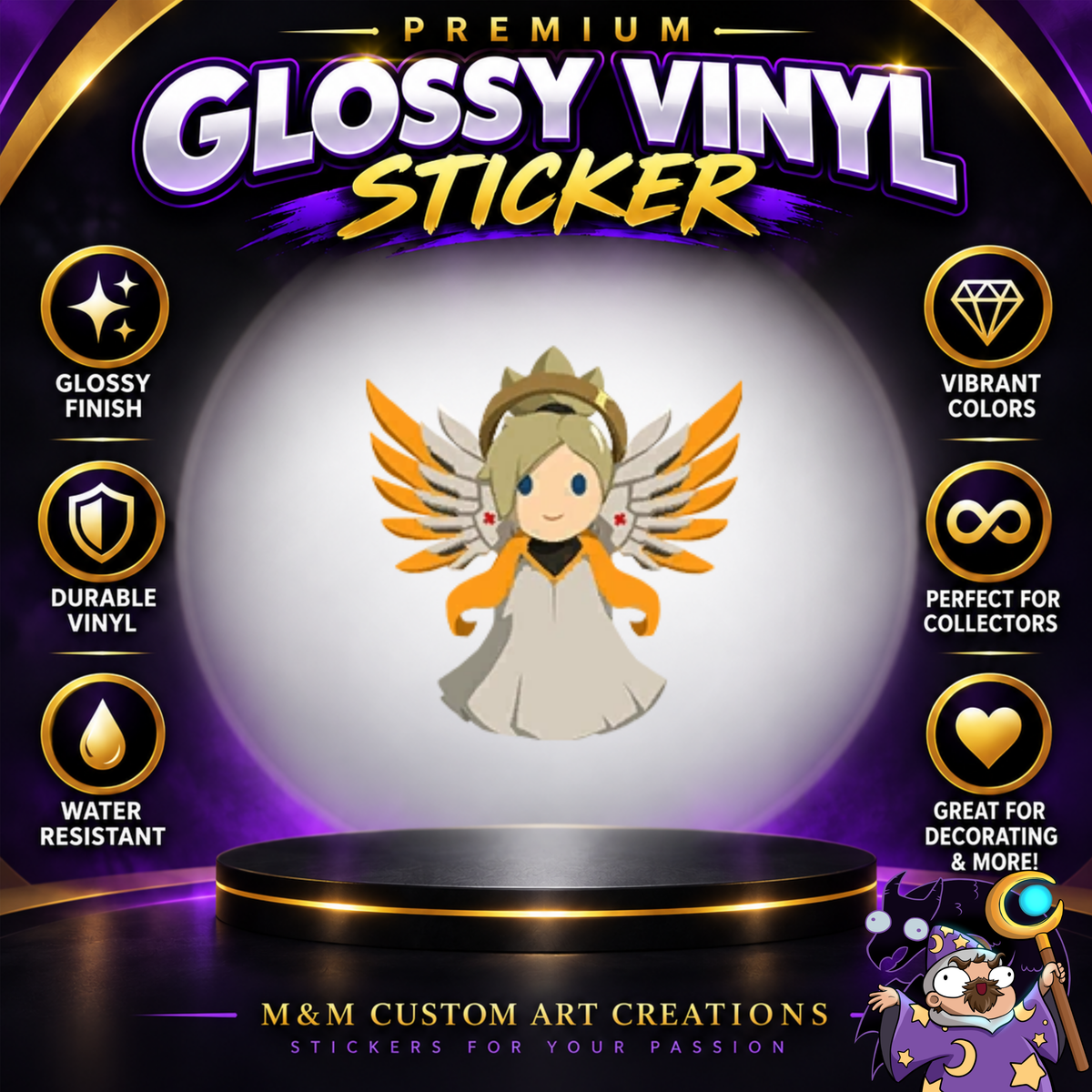 Mercy from Overwatch 2 Glossy Vinyl Sticker SHEETS