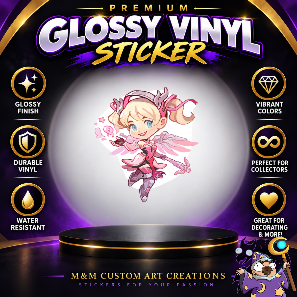 Mercy from Overwatch 2 Glossy Vinyl Sticker SHEETS