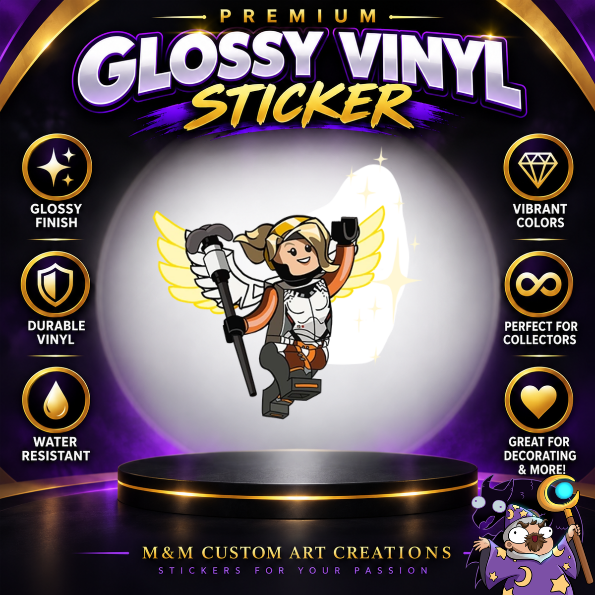 Mercy from Overwatch 2 Glossy Vinyl Sticker SHEETS