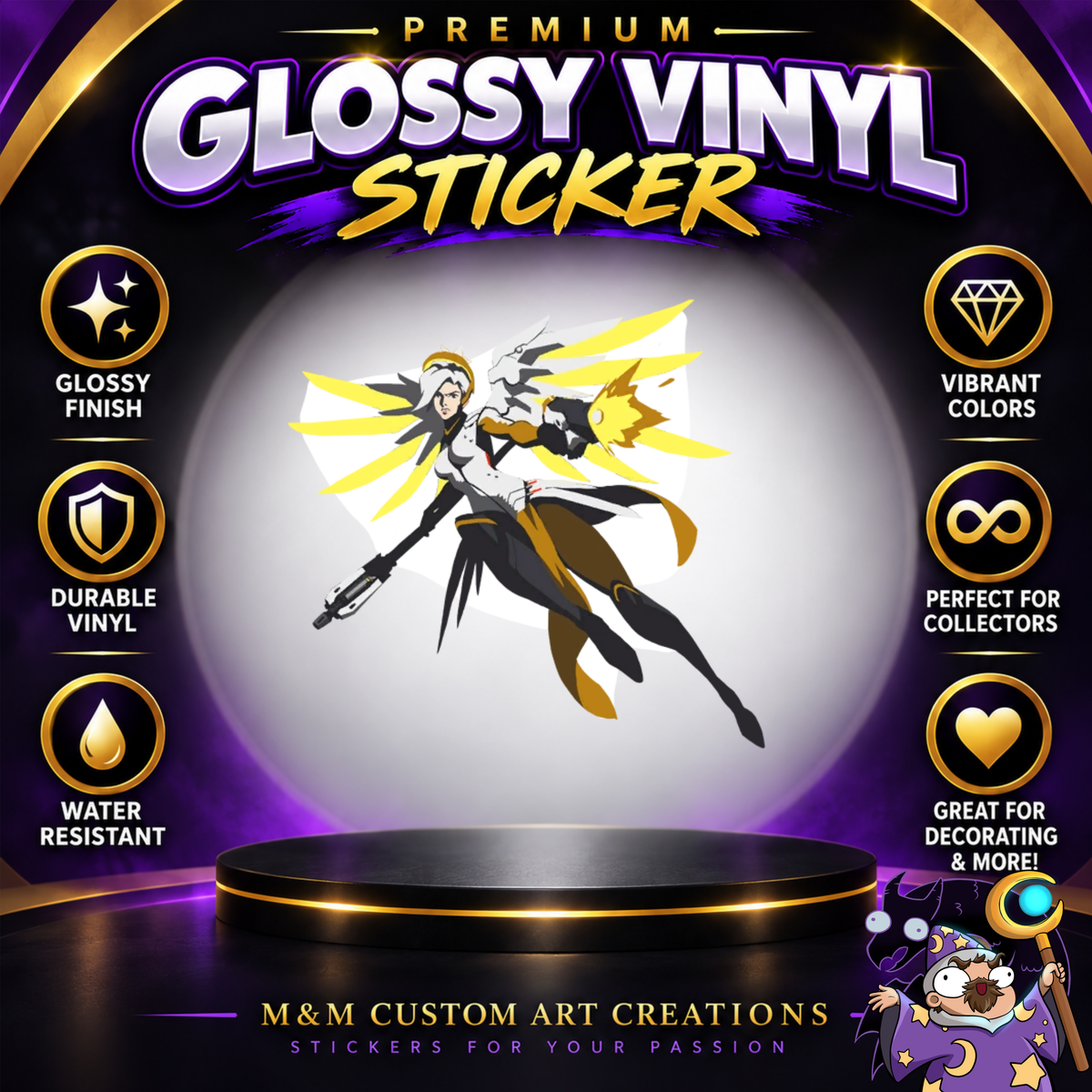 Mercy from Overwatch 2 Glossy Vinyl Sticker SHEETS