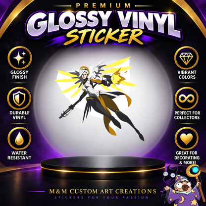 Mercy from Overwatch 2 Glossy Vinyl Sticker SHEETS