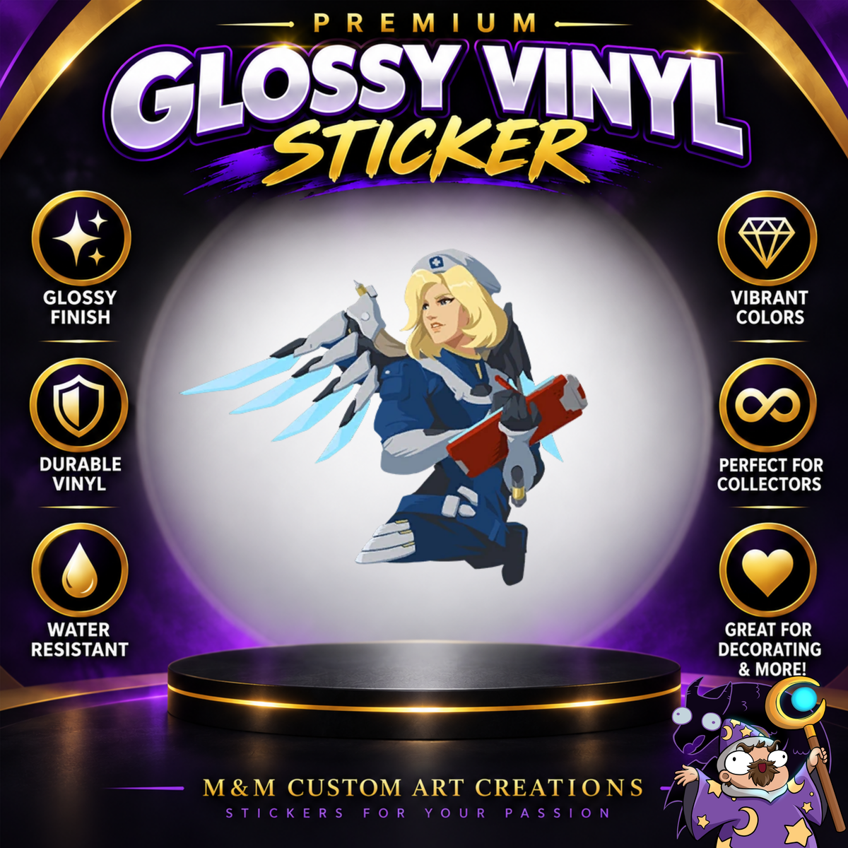 Mercy from Overwatch 2 Glossy Vinyl Sticker SHEETS