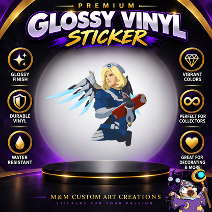Mercy from Overwatch 2 Glossy Vinyl Sticker SHEETS