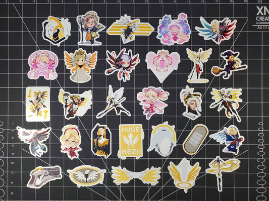 Overwatch 2 Mercy Hero Spray's Sticker Set | 29 High Quality Glossy Vinyls