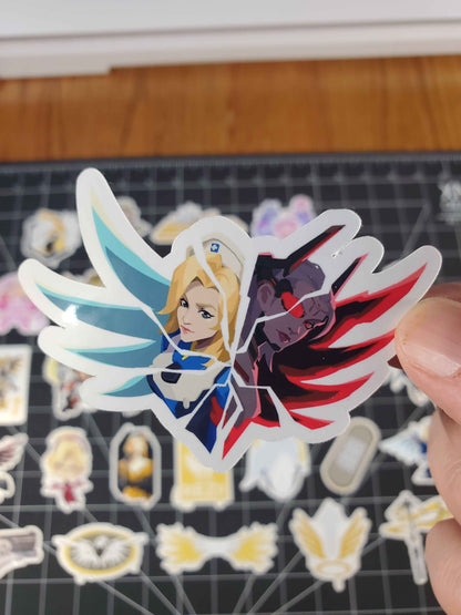 Overwatch 2 Mercy Hero Spray's Sticker Set | 29 High Quality Glossy Vinyls