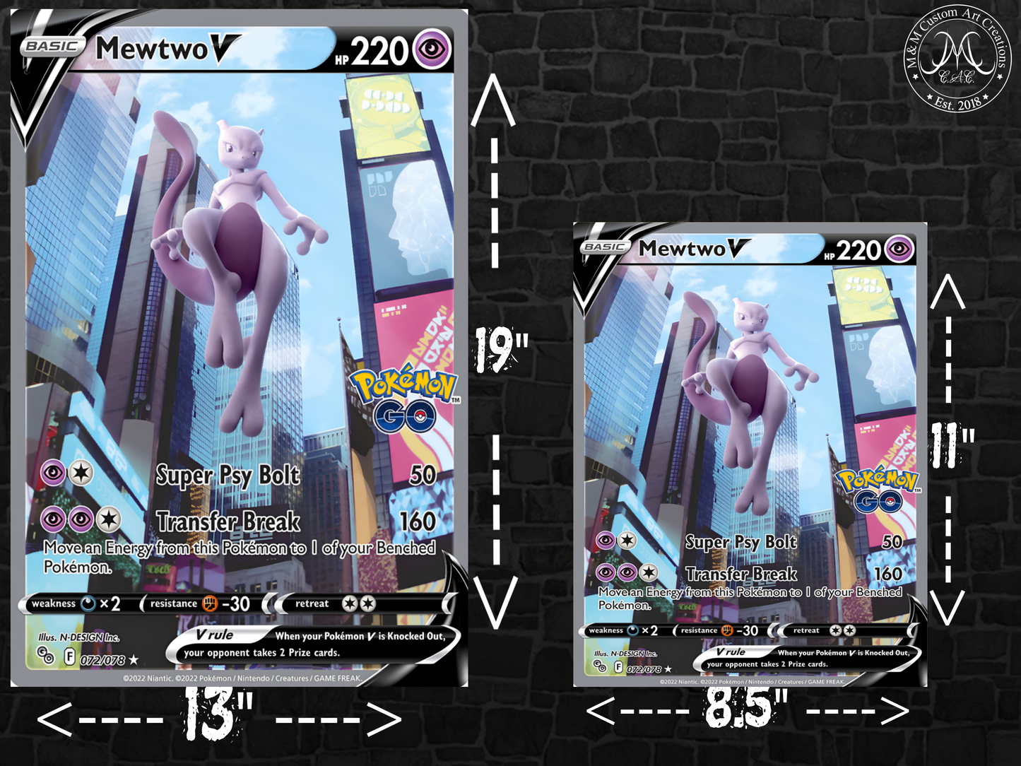 Mewtwo V #072 Pokémon GO (PGO) Poster Print - Available in Two Sizes