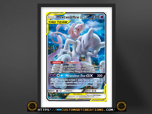 Mewtwo & Mew-GX #SM191 Sun & Moon Promo (SMP) Poster Print - Available in Two Sizes
