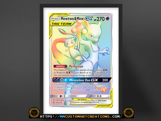Mewtwo & Mew GX #242 Unified Minds (UNM) Poster Print - Available in Two Sizes