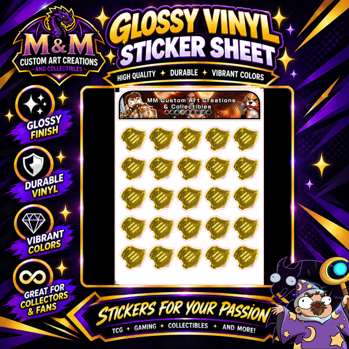 Monk Soul Crystal from Final Fantasy Glossy Vinyl Sticker SHEETS
