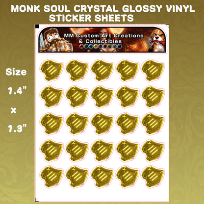 Monk Soul Crystal from Final Fantasy Glossy Vinyl Sticker SHEETS