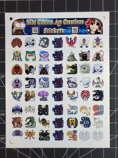 Monster Hunter Wilds 48 Sticker Set | Glossy & Matte Vinyl Decals