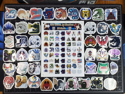 Monster Hunter Wilds 48 Sticker Set | Glossy & Matte Vinyl Decals