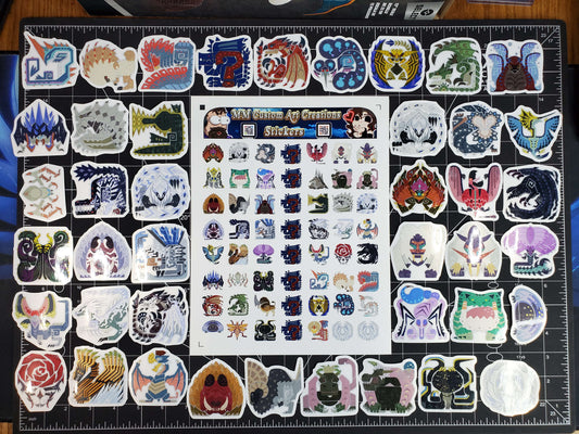 Monster Hunter Wilds 48 Sticker Set | Glossy & Matte Vinyl Decals