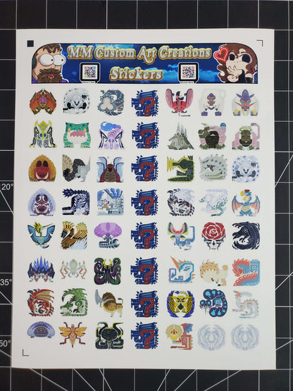 Monster Hunter Wilds 48 Sticker Set | Glossy & Matte Vinyl Decals