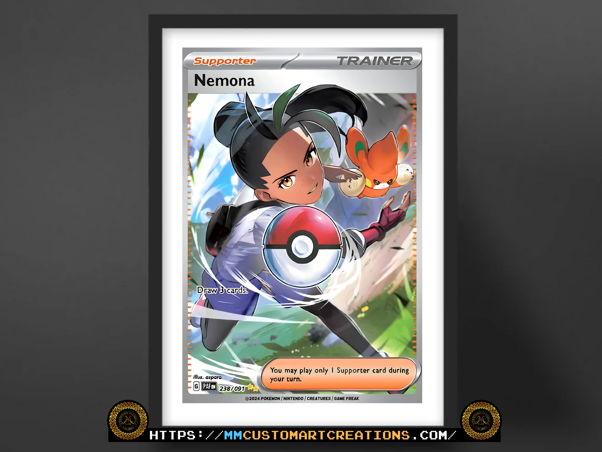 Nemona #238 Alt Art Trainer Paldean Fates (PAF) Poster Print