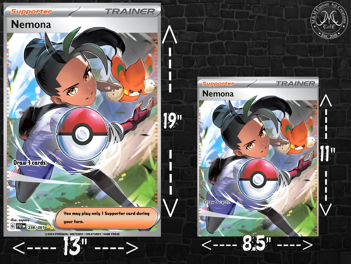 Nemona #238 Alt Art Trainer Paldean Fates (PAF) Poster Print - Available in Two Sizes