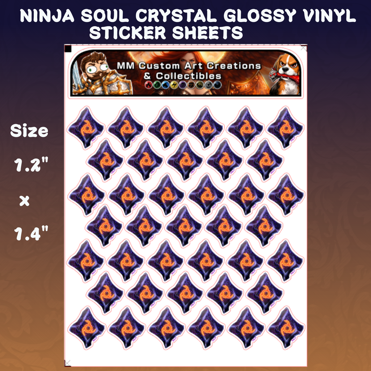 Ninja Soul Crystal from Final Fantasy Glossy Vinyl Sticker SHEETS