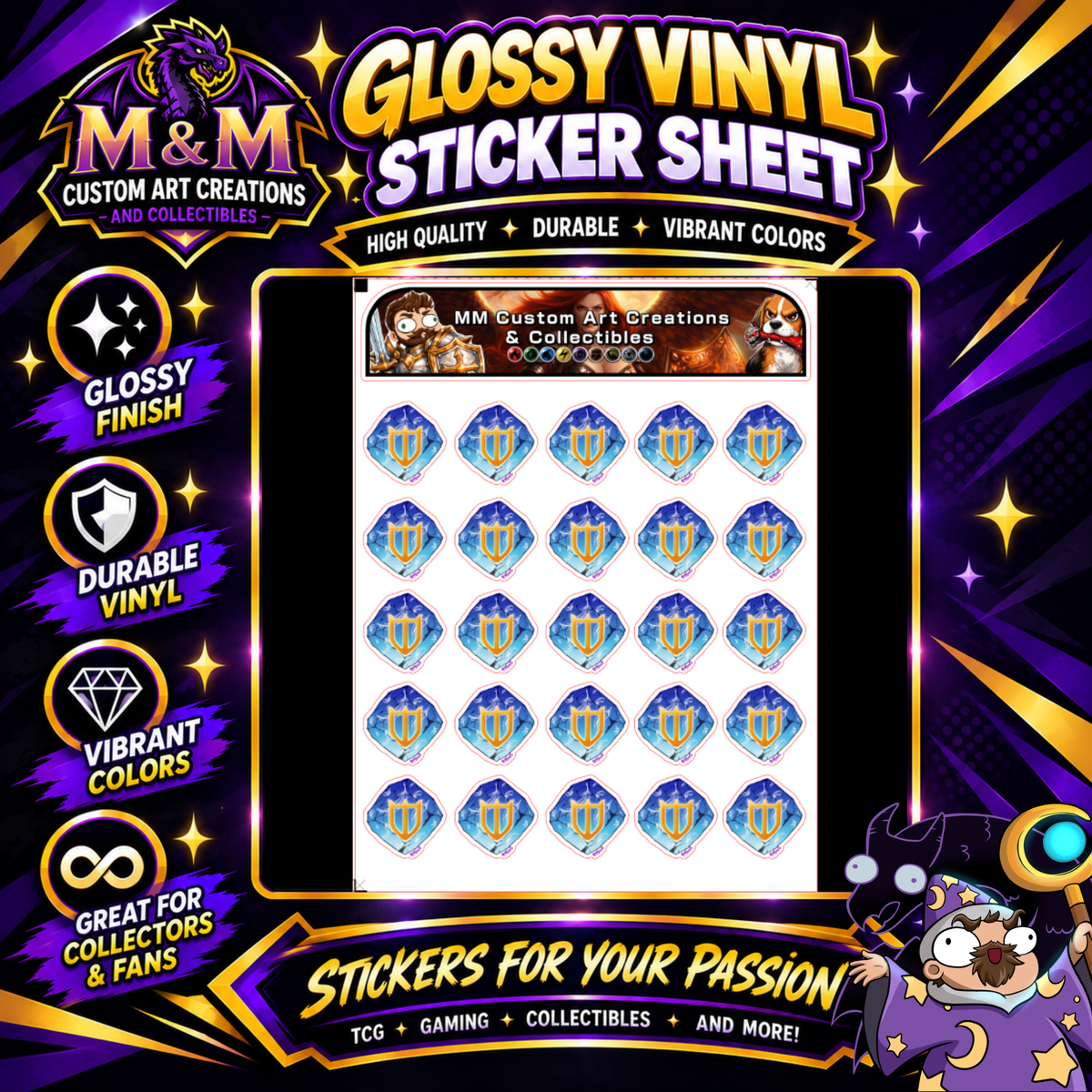 Paladin SoulStone from Final Fantasy Glossy Vinyl Sticker SHEETS