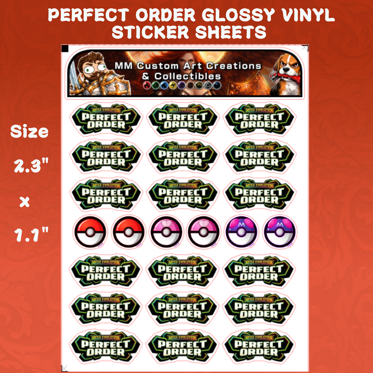 Perfect Order Glossy Vinyl Sticker Logo SHEETS - Pokemon TCG