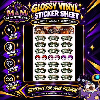 Perfect Order Glossy Vinyl Sticker Logo SHEETS - Pokemon TCG