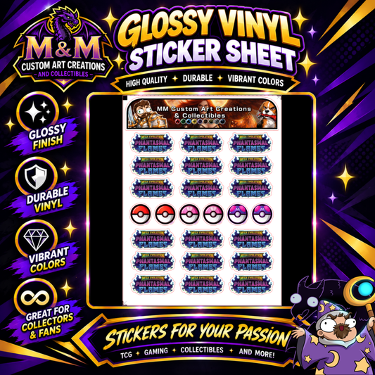 Phantasmal Flames Glossy Vinyl Sticker Logo SHEETS - Pokemon TCG