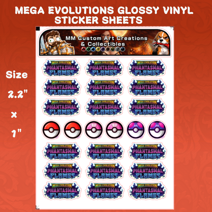 Phantasmal Flames Glossy Vinyl Sticker Logo SHEETS - Pokemon TCG