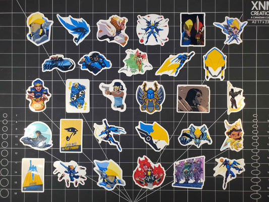 Overwatch 2 Pharah Hero Spray's Sticker Set | 29 High Quality Glossy Vinyls