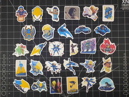 Overwatch 2 Pharah Hero Spray's Sticker Set | 29 High Quality Glossy Vinyls