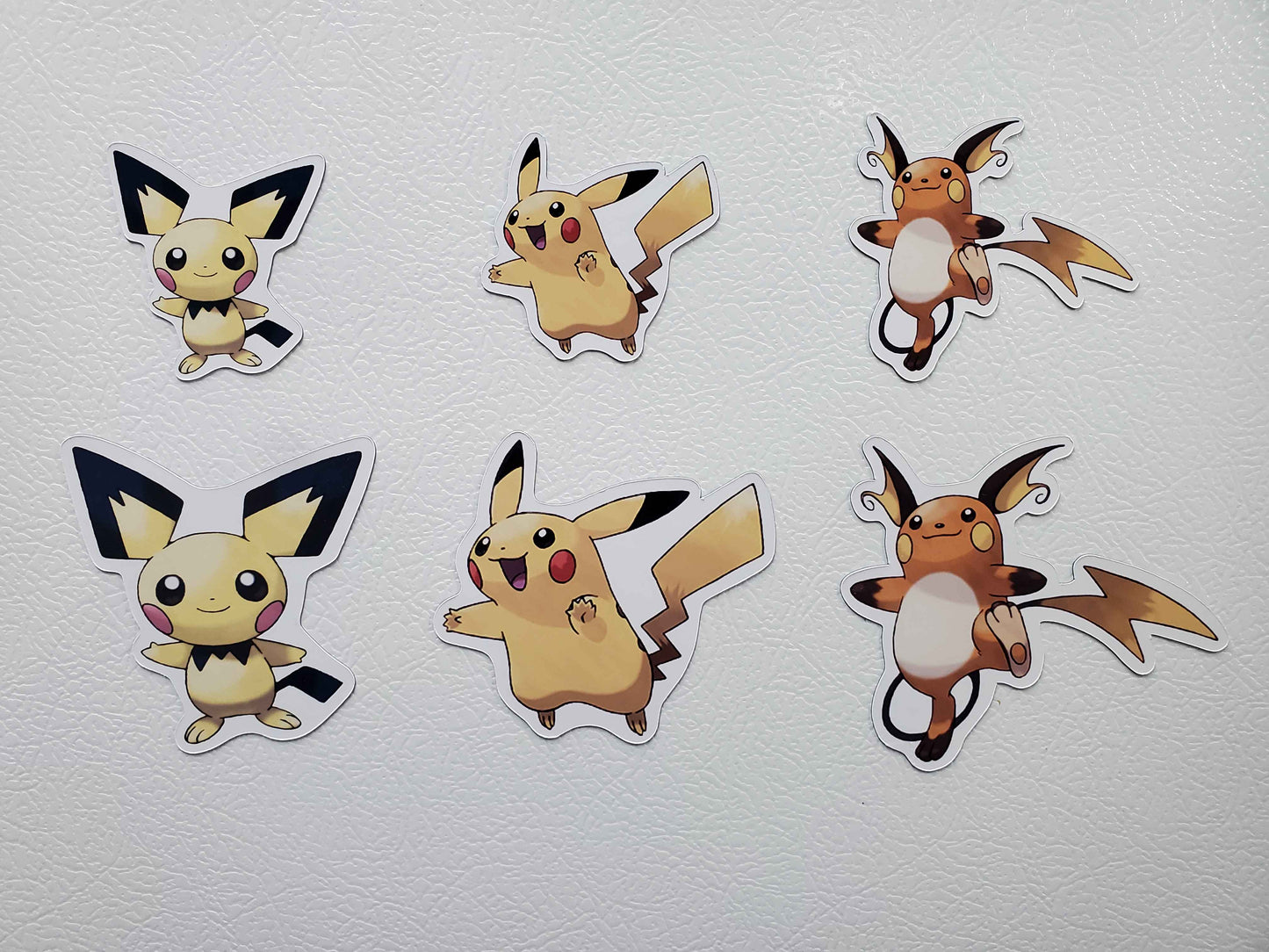 Pichu, Pikachu, Raichu Fridge Magnet Set - Pokemon Fridge Magnets Electric Types