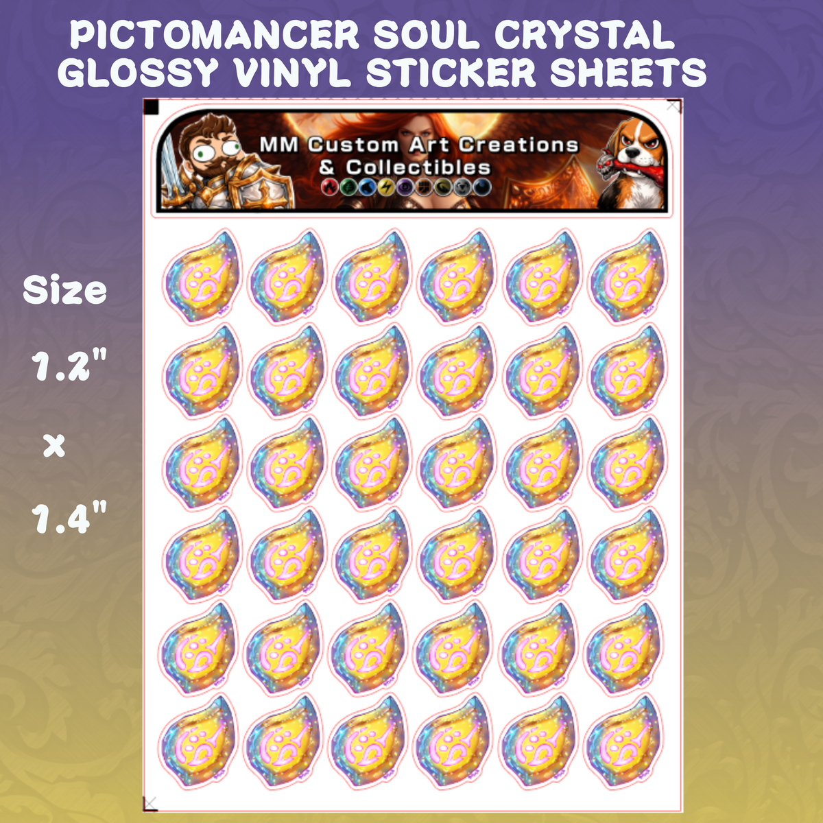 Pictomancer Soul Crystal from Final Fantasy Glossy Vinyl Sticker SHEETS