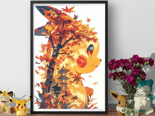 Pikachu Poster Print | Pokemon Wall Art | Lightning Type Decor | Kanto
